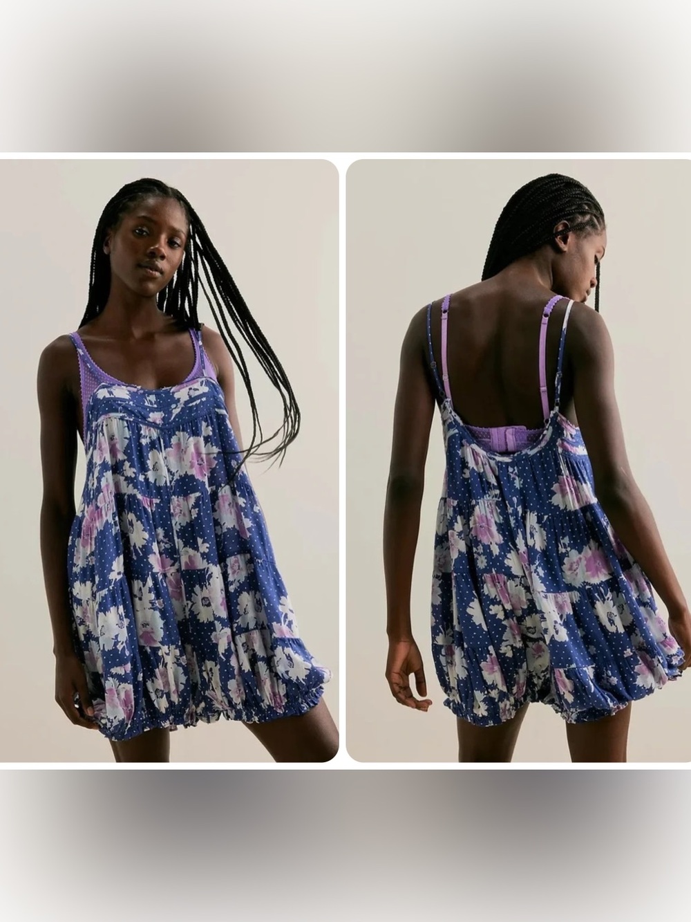 Free People Printed Crush & Blush Playsuit - Deep Sea Combo